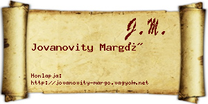 Jovanovity Margó névjegykártya